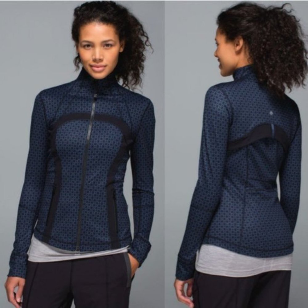 Lululemon Define Jacket, size 4, Tri Geo Printed Inkwell Black / Black